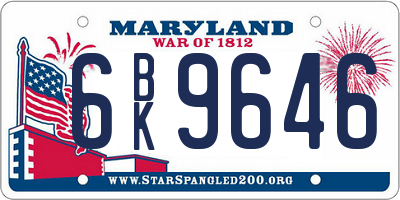 MD license plate 6BK9646
