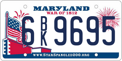 MD license plate 6BK9695