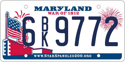 MD license plate 6BK9772
