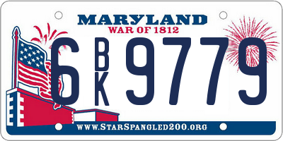 MD license plate 6BK9779