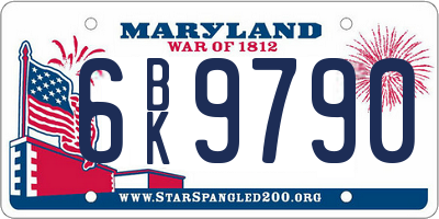 MD license plate 6BK9790