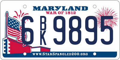 MD license plate 6BK9895