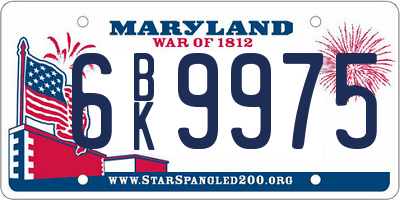 MD license plate 6BK9975