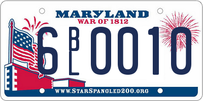 MD license plate 6BL0010