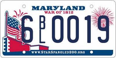 MD license plate 6BL0019