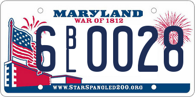 MD license plate 6BL0028