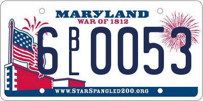 MD license plate 6BL0053