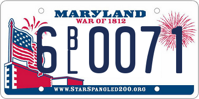MD license plate 6BL0071