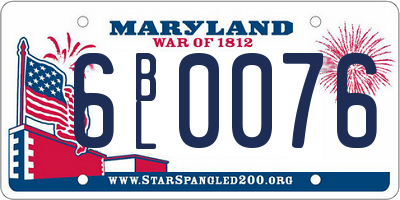 MD license plate 6BL0076