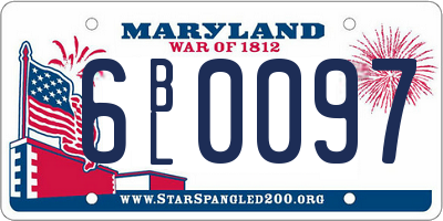 MD license plate 6BL0097