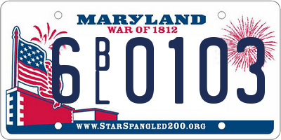 MD license plate 6BL0103