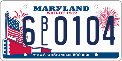 MD license plate 6BL0104