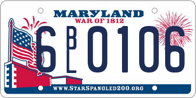 MD license plate 6BL0106