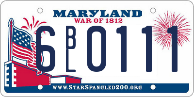 MD license plate 6BL0111