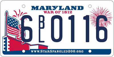 MD license plate 6BL0116