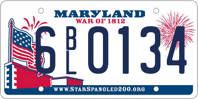 MD license plate 6BL0134