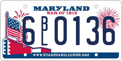 MD license plate 6BL0136