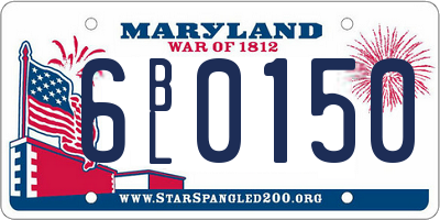 MD license plate 6BL0150