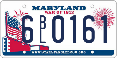 MD license plate 6BL0161