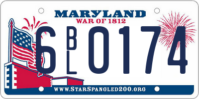 MD license plate 6BL0174