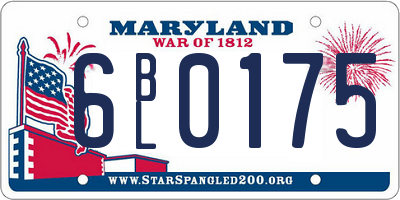 MD license plate 6BL0175