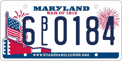 MD license plate 6BL0184
