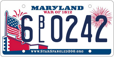 MD license plate 6BL0242