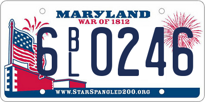 MD license plate 6BL0246
