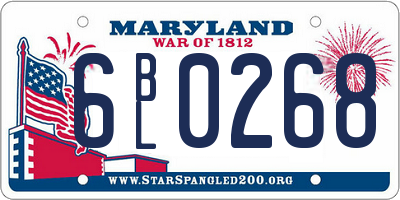 MD license plate 6BL0268