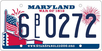 MD license plate 6BL0272