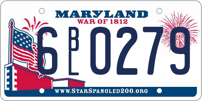 MD license plate 6BL0279