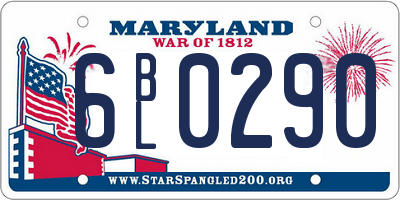 MD license plate 6BL0290