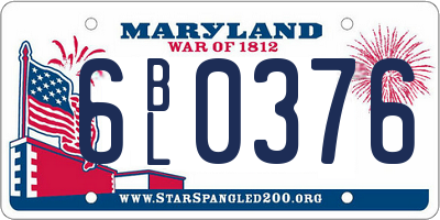 MD license plate 6BL0376