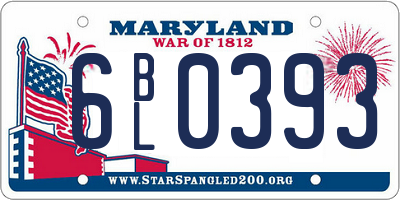MD license plate 6BL0393