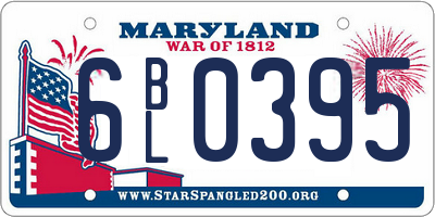 MD license plate 6BL0395
