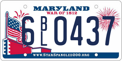 MD license plate 6BL0437