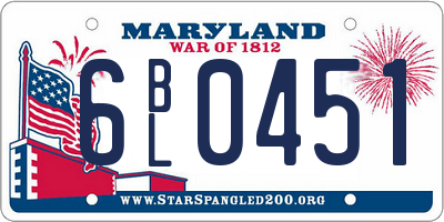 MD license plate 6BL0451