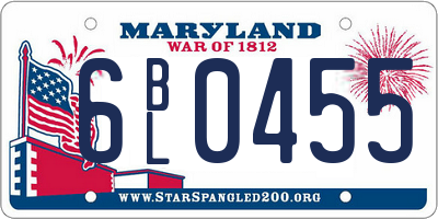 MD license plate 6BL0455