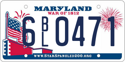 MD license plate 6BL0471