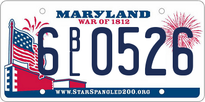 MD license plate 6BL0526