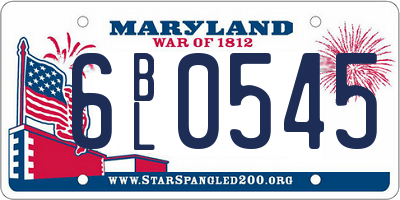 MD license plate 6BL0545