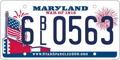 MD license plate 6BL0563
