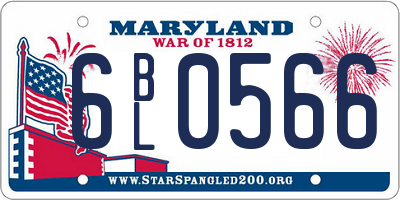 MD license plate 6BL0566