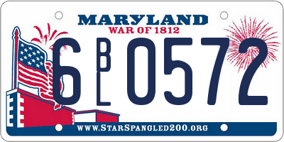MD license plate 6BL0572