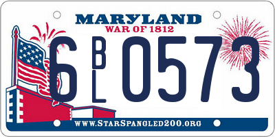 MD license plate 6BL0573