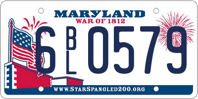 MD license plate 6BL0579