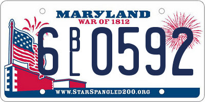 MD license plate 6BL0592