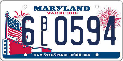 MD license plate 6BL0594
