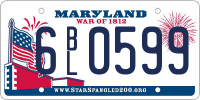 MD license plate 6BL0599