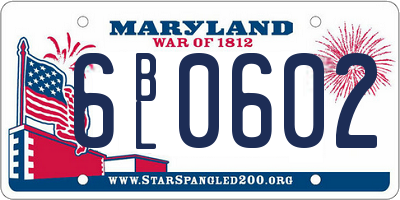 MD license plate 6BL0602